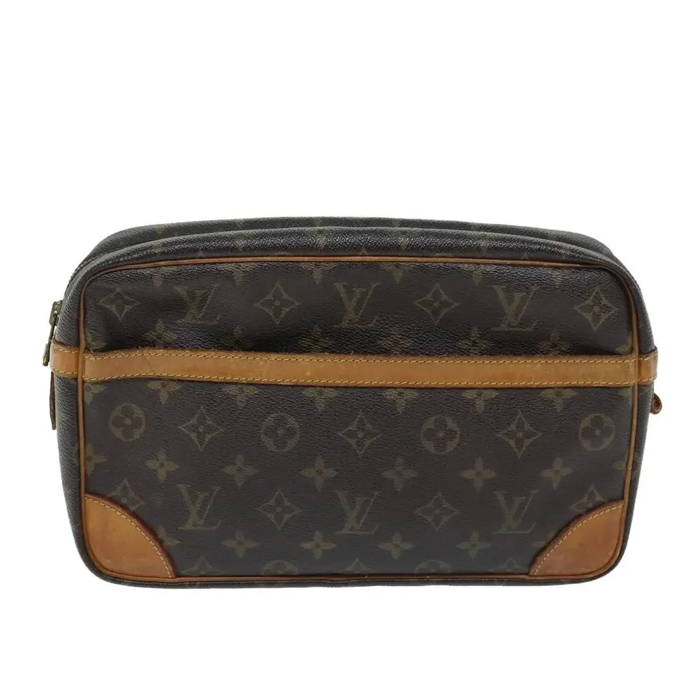 Louis Vuitton Monogram Compiegne 28 Clutch Bag Brown
